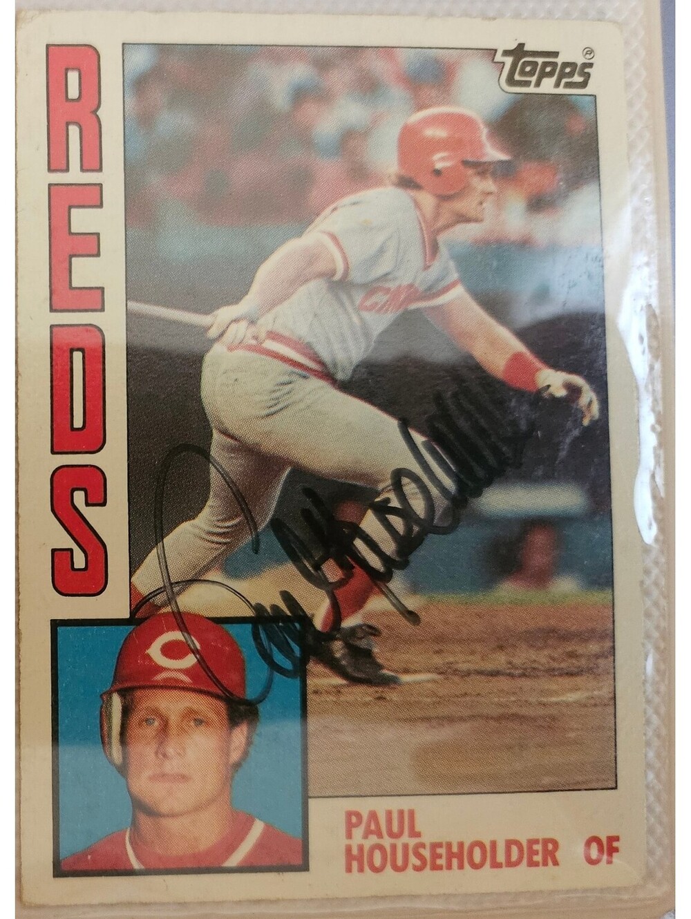 PAUL HOUSEHOLDER hand Signed 1984 Topps Card autograph CINCINNATI REDS